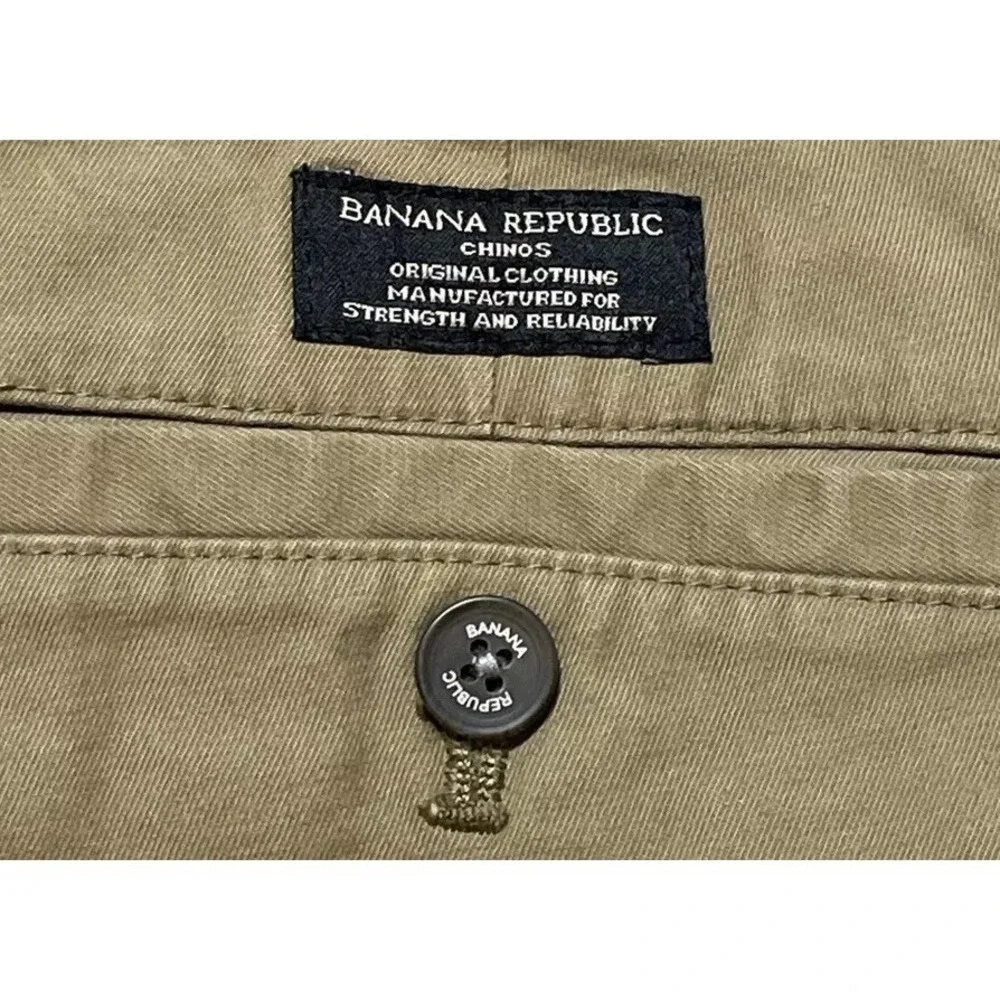 Banana Republic Mens Chino Pants 30x29 Beige Khaki Fulton Skinny Fit Flat Front